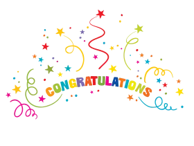 Colorful Congratulations Celebration Clipart with Stars and Swirls Festive Design