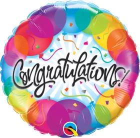 Colorful Rainbow Congratulations Celebration Balloon Party Foil Mylar Clipart