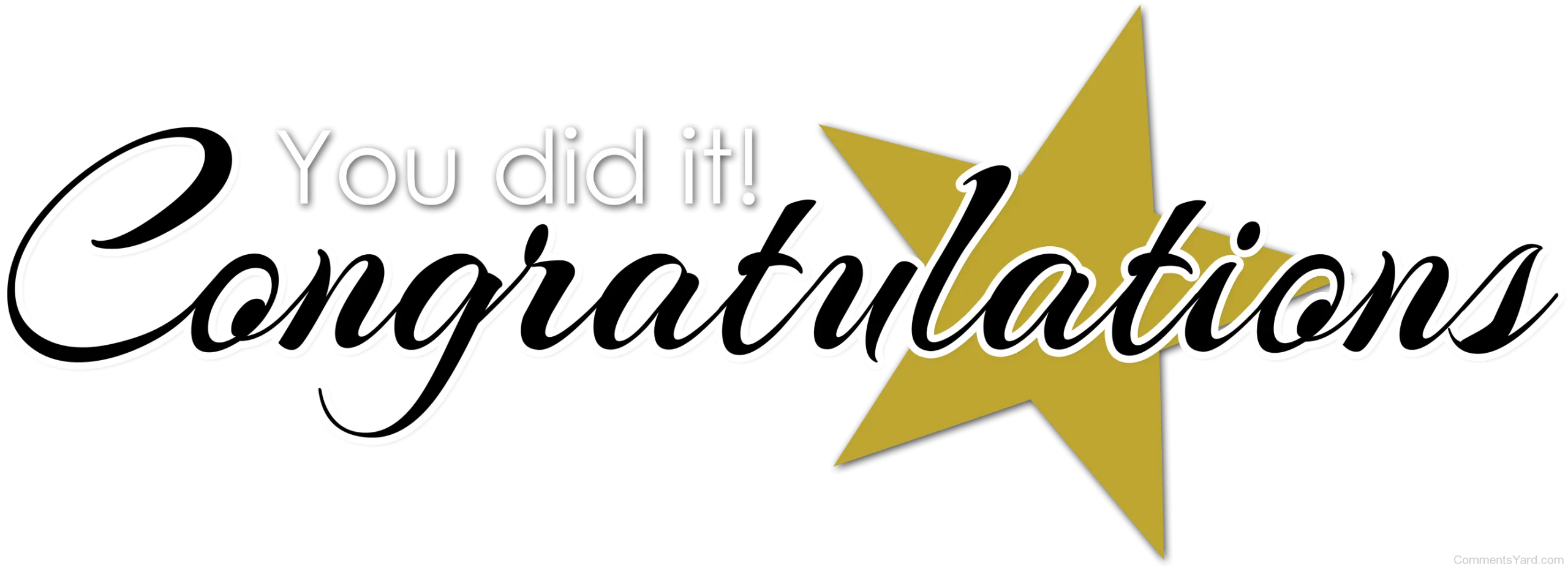 Elegant Congratulations Achievement Celebration Golden Star Clipart Design