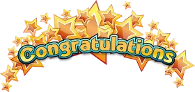 Vibrant Congratulations Text with Exploding Golden Stars Celebration Clipart