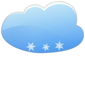 Blue Winter Cloud with Snowflakes Weather Forecast Symbol Clipart