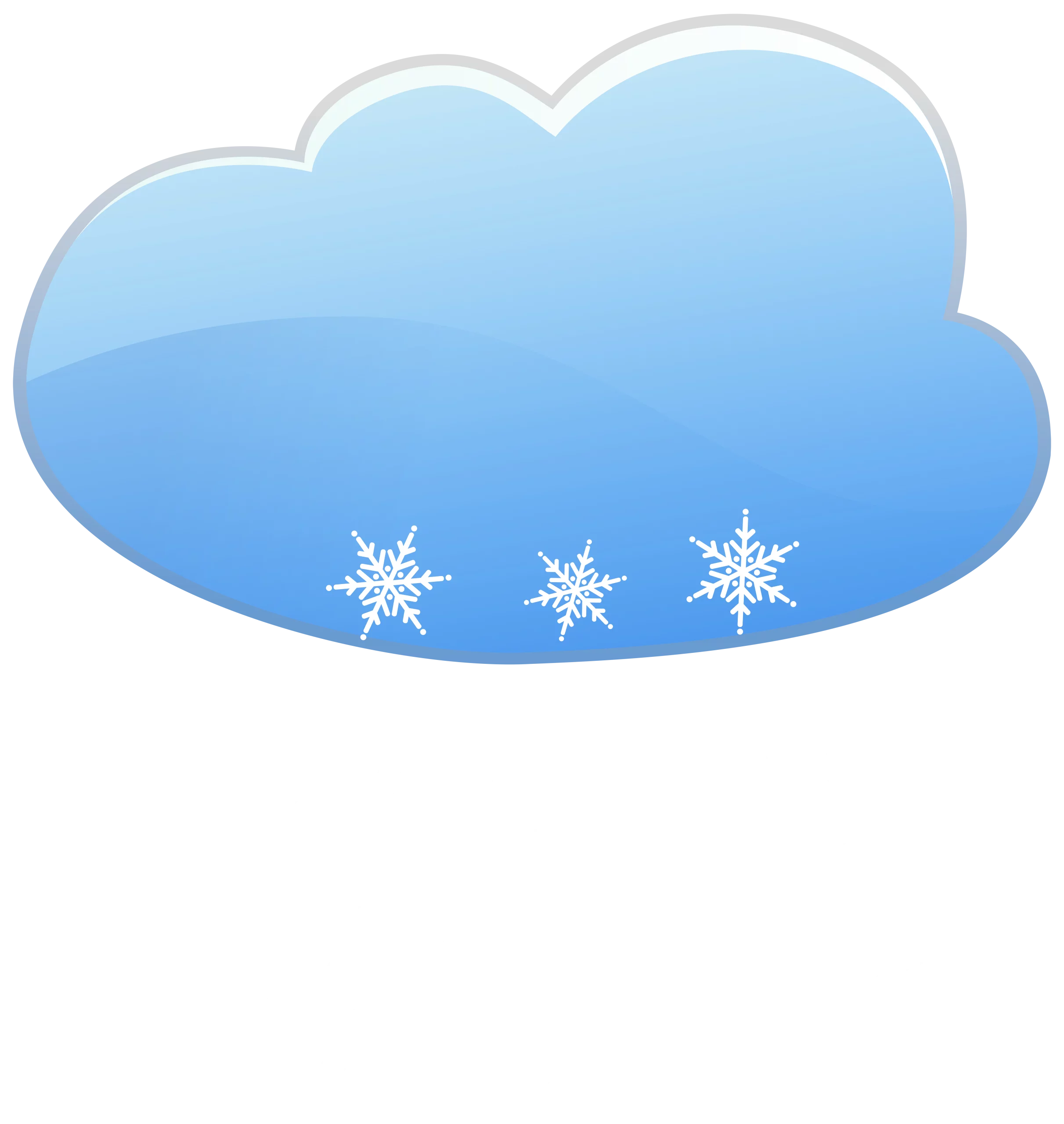 Blue Winter Cloud with Snowflakes Weather Forecast Symbol Clipart