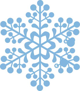 Elegant Blue Snowflake Winter Holiday Seasonal Decorative Clipart Design