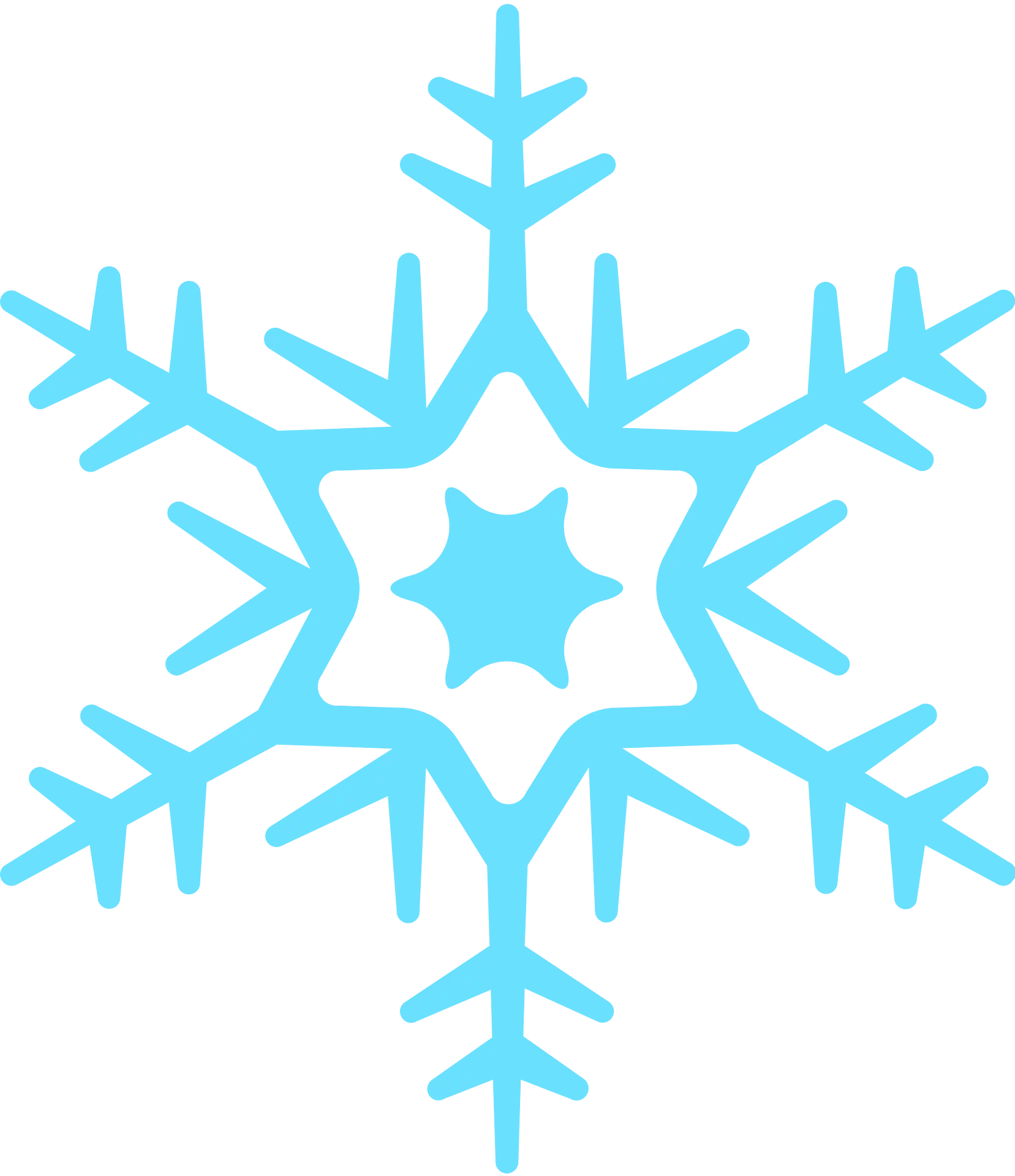 Elegant Light Blue Snowflake Winter Decoration Symbol Clipart For Seasonal Design