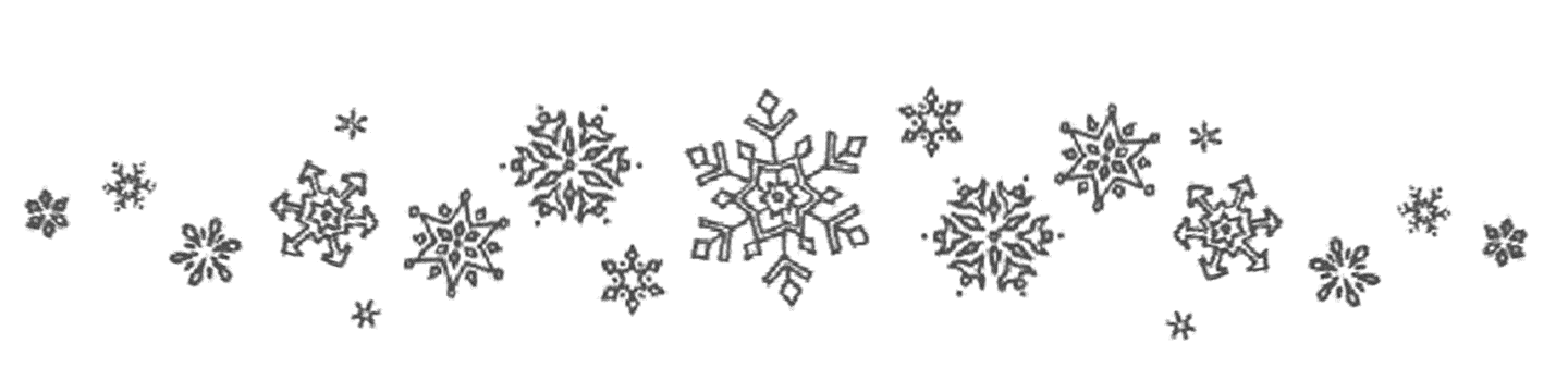 Elegant Winter Snowflake Border Decorative Element Grey Scale Clipart Design