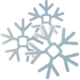 Elegant Winter Snowflake Crystal Formation Blue-Gray Seasonal Clipart Design