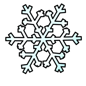 Elegant Winter Snowflake Crystal with Hexagonal Design Seasonal Decorative Clipart