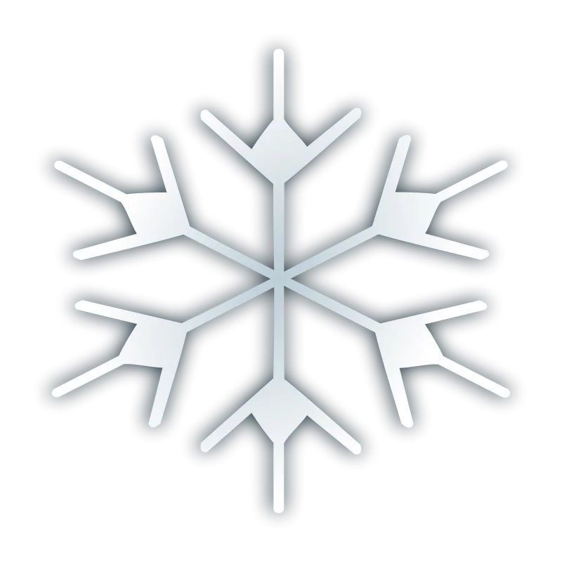 Elegant Winter Snowflake Symbol With Soft Glow Effect Clipart For Seasonal Designs