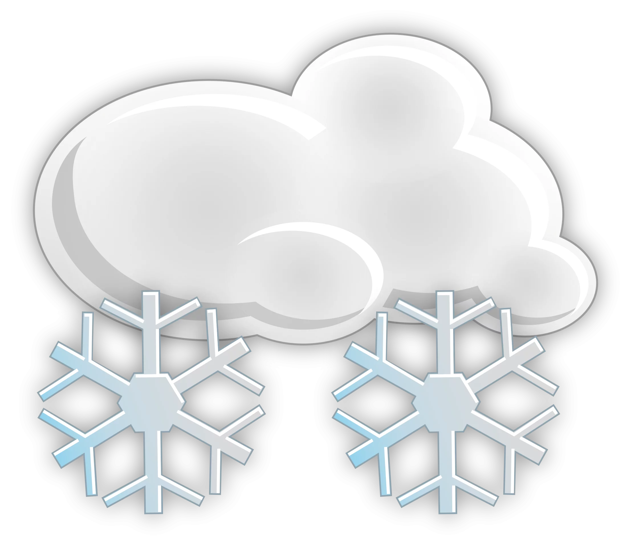 Winter Snow Cloud with Falling Snowflakes Weather Symbol Seasonal Clipart