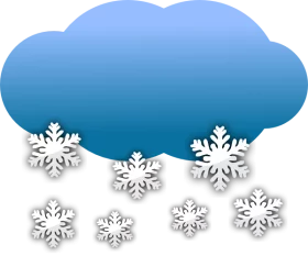 Winter Weather Blue Cloud with Falling Snowflakes Seasonal Winter Clipart Illustration