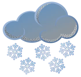 Winter Weather Snowfall Cloud with Falling Snowflakes Seasonal Meteorology Clipart