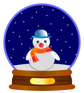 Winter Wonderland Snowman Snow Globe Decorative Holiday Seasonal Clipart