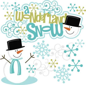 Wonderful Snow Winter Celebration Snowman Festive Holiday Clipart Design