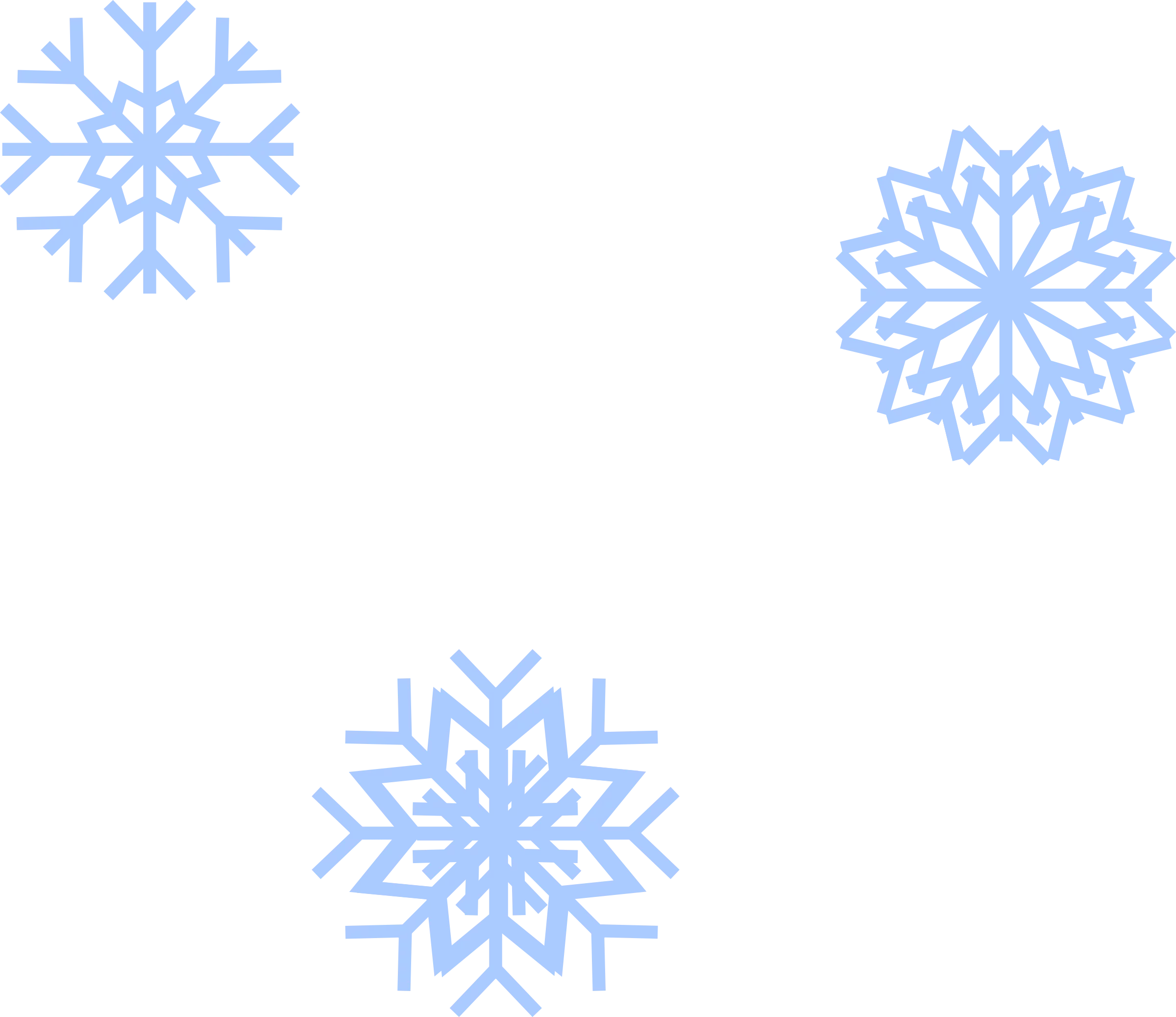 Elegant Light Blue Winter Snowflake Collection | Decorative Frost Crystal Clipart