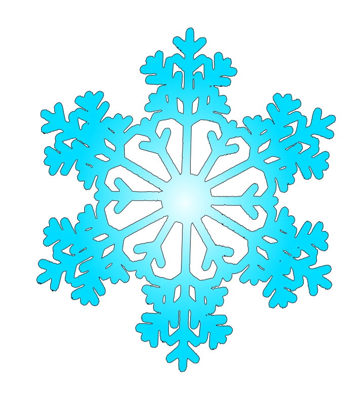 Elegant Turquoise Winter Snowflake Seasonal Frozen Crystal Design Clipart