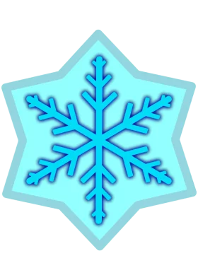 Elegant Winter Snowflake Clipart with Glowing Blue Crystal Design for Holiday Decoration