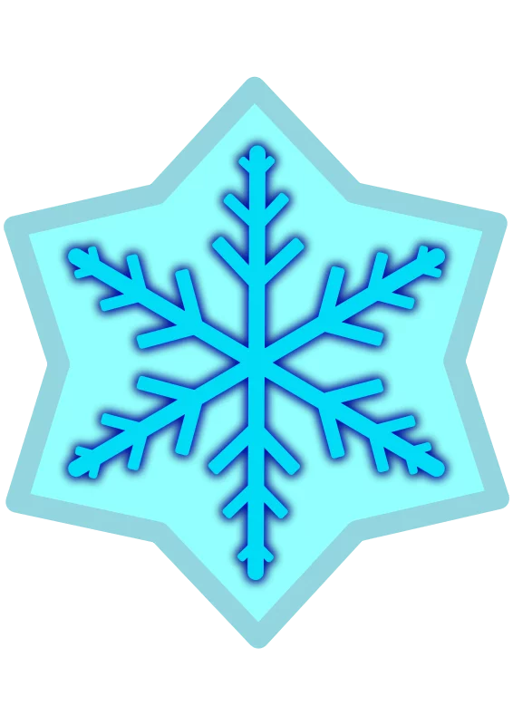 Elegant Winter Snowflake Clipart with Glowing Blue Crystal Design for Holiday Decoration