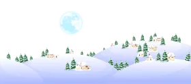 Serene Winter Wonderland Snowy Hillside with Pine Trees Nature Landscape Clipart