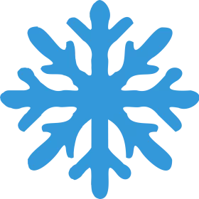 Vibrant Blue Winter Snowflake Symbol Seasonal Weather Cold Clipart Illustration