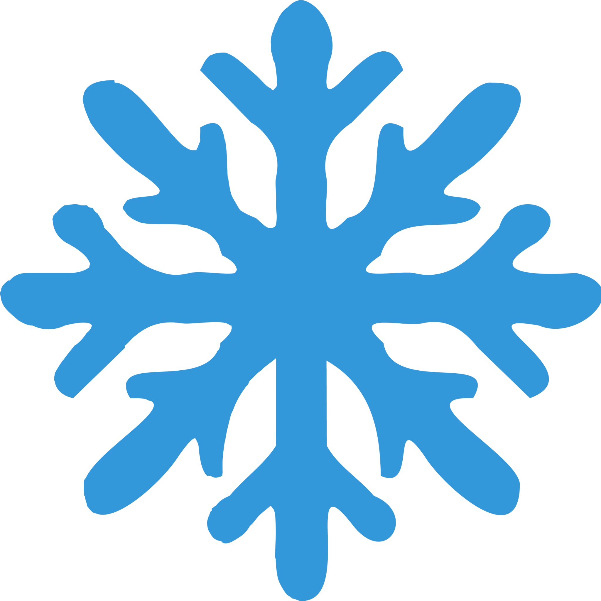 Vibrant Blue Winter Snowflake Symbol Seasonal Weather Cold Clipart Illustration