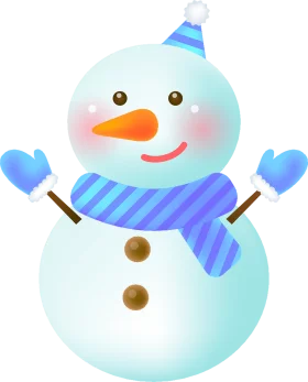 Adorable Winter Wonderland Cheerful Snowman Cute Cartoon Clipart Design