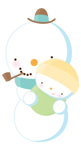 Adorable Winter Wonderland Snowman Family Clipart with Cute Characters