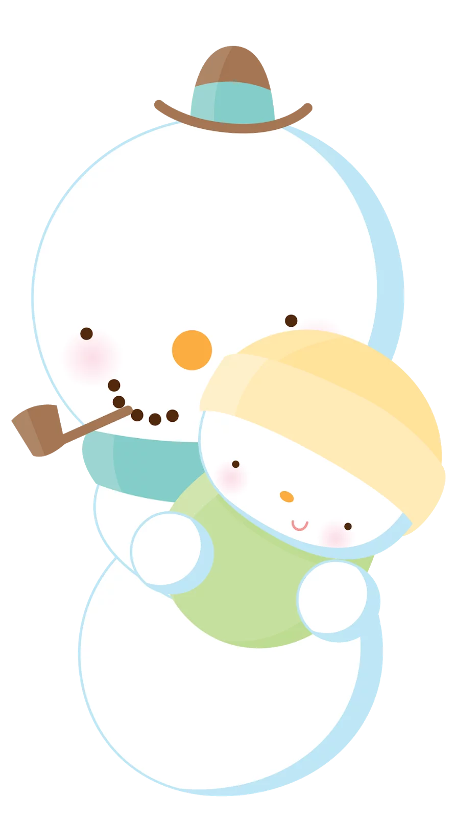 Adorable Winter Wonderland Snowman Family Clipart with Cute Characters