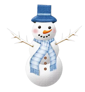 Charming Winter Wonderland Snowman Clipart with Blue Accessories