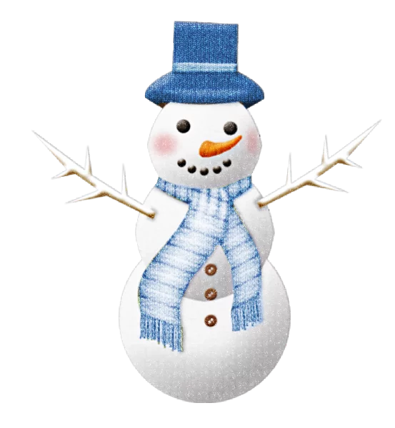 Charming Winter Wonderland Snowman Clipart with Blue Accessories