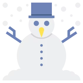 Charming Winter Wonderland Snowman Clipart with Blue Hat and Carrot Nose