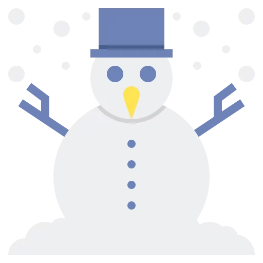 Charming Winter Wonderland Snowman Clipart with Blue Hat and Carrot Nose