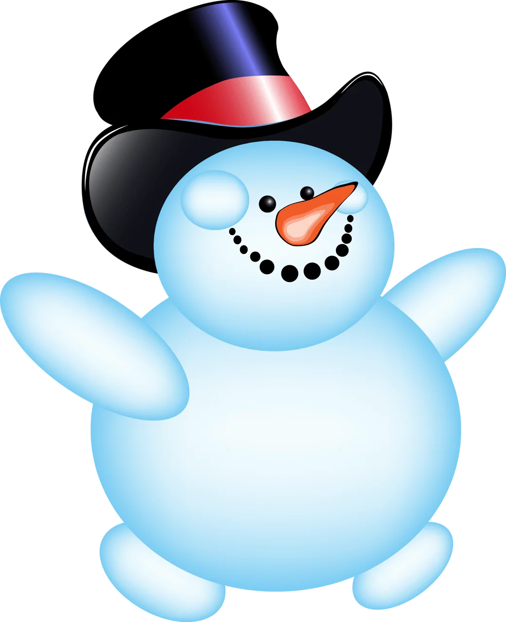 Cheerful Winter Wonderland Snowman Clipart - Festive Holiday Illustration