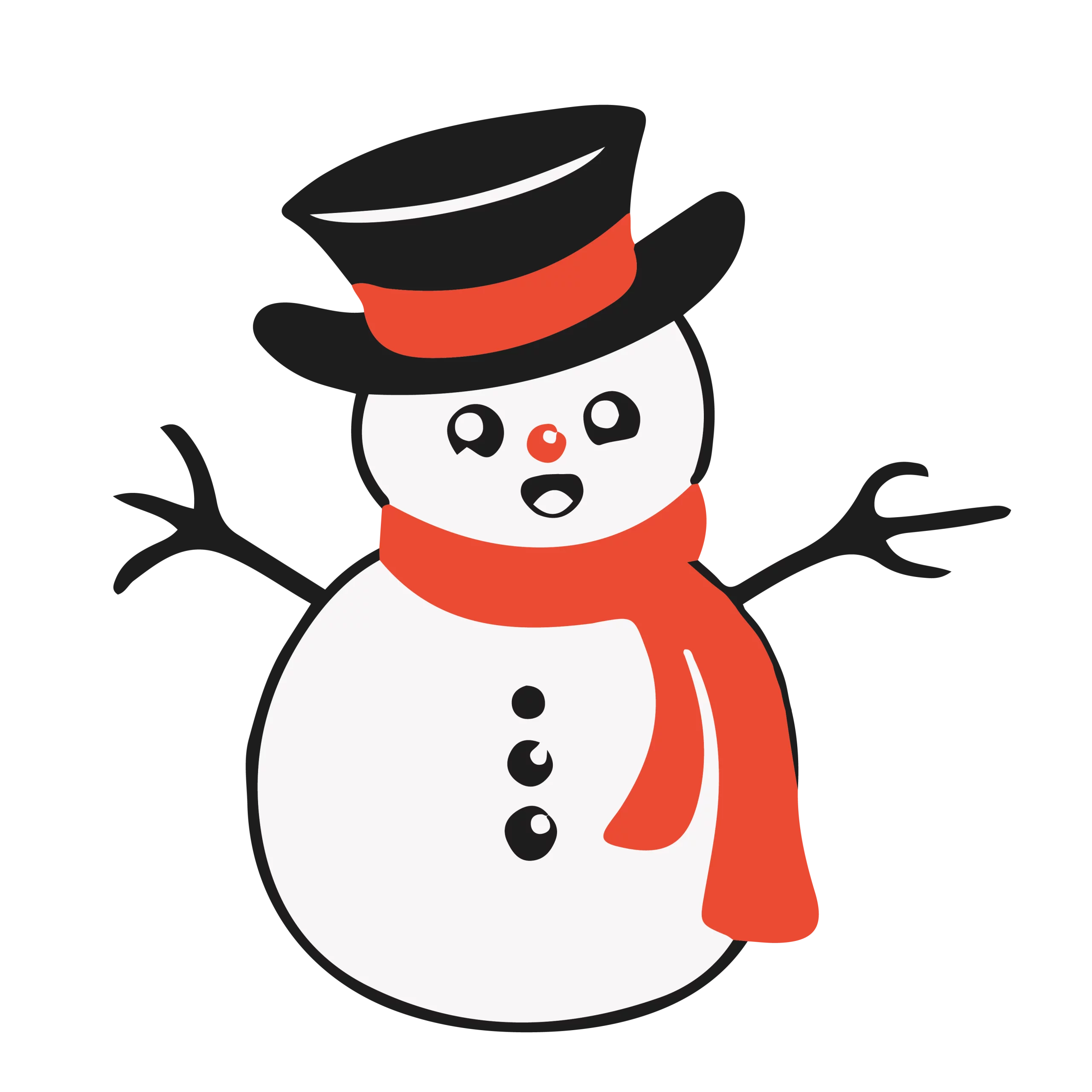 Cheerful Winter Wonderland Snowman Clipart with Adorable Cartoon Style