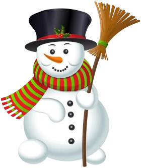 Cheerful Winter Wonderland Snowman Clipart with Festive Holiday Accessories