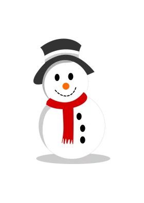 Cheerful Winter Wonderland Snowman Clipart with Red Scarf and Top Hat