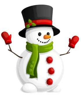 Festive Holiday Snowman Clipart with Charming Winter Accessories