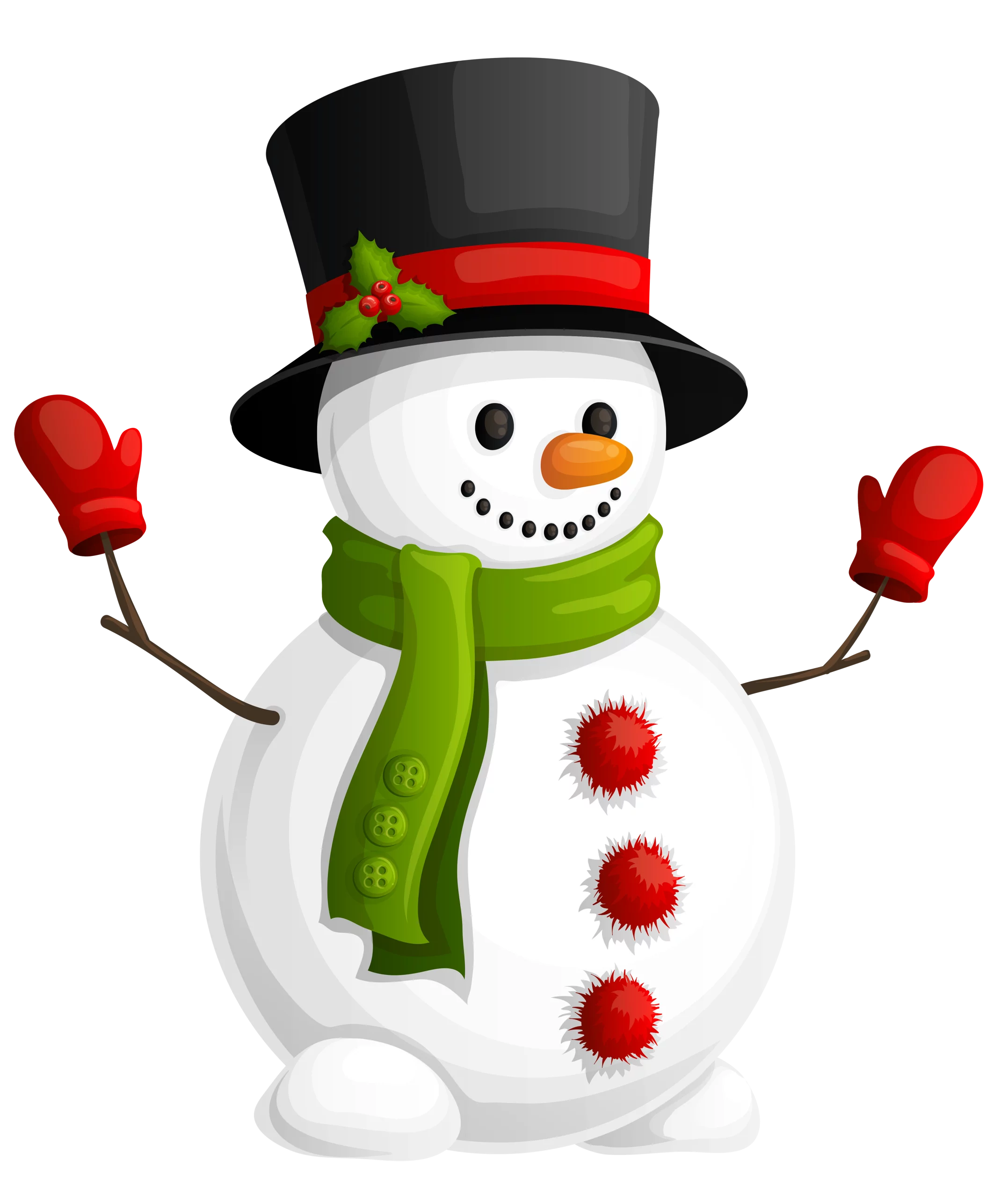 Festive Holiday Snowman Clipart with Charming Winter Accessories