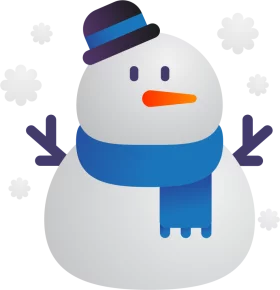 Festive Winter Wonderland Cute Snowman Clipart with Blue Accessories