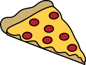 Cartoon Pepperoni Pizza Slice Clipart with Simple Vector Design