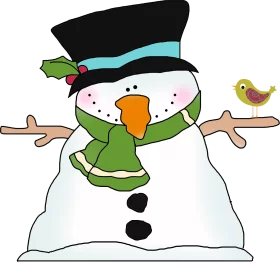 Cheerful Winter Wonderland Snowman Clipart with Festive Holiday Charm