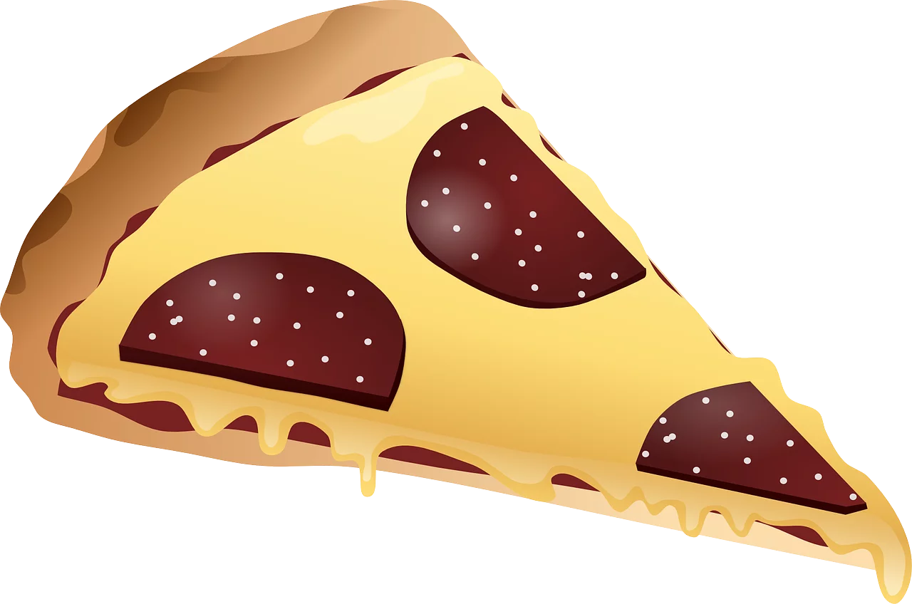 Classic Pepperoni Pizza Slice Clipart: Delicious Graphic for Food Designs