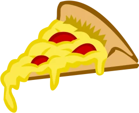 Deliciously Melty Cheese Pizza Slice Clipart with Vibrant Red Toppings