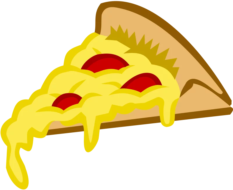 Deliciously Melty Cheese Pizza Slice Clipart with Vibrant Red Toppings