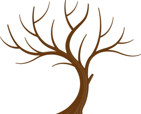 Elegant Bare Tree Branches Silhouette Minimalist Nature Clipart Design