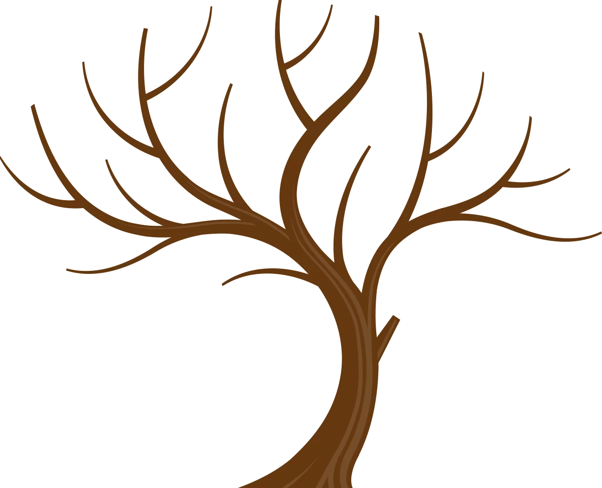 Elegant Bare Tree Branches Silhouette Minimalist Nature Clipart Design