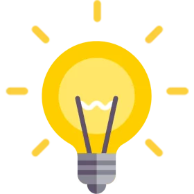 Bright Yellow Illuminating Lightbulb Clipart Design with Radiant Glow