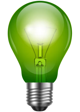 Green Eco-Friendly Illumination Concept Lightbulb Clipart Design