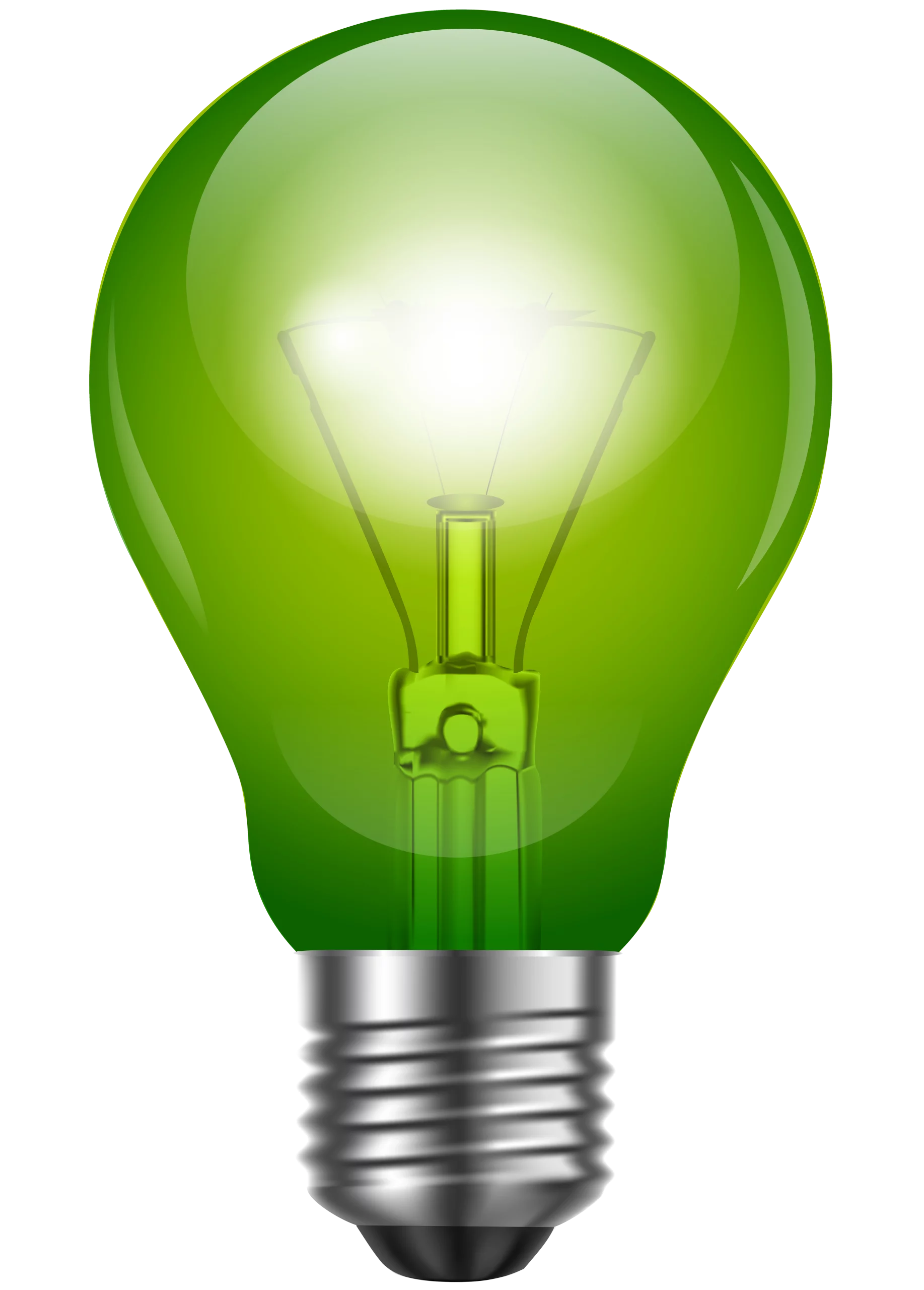 Green Eco-Friendly Illumination Concept Lightbulb Clipart Design