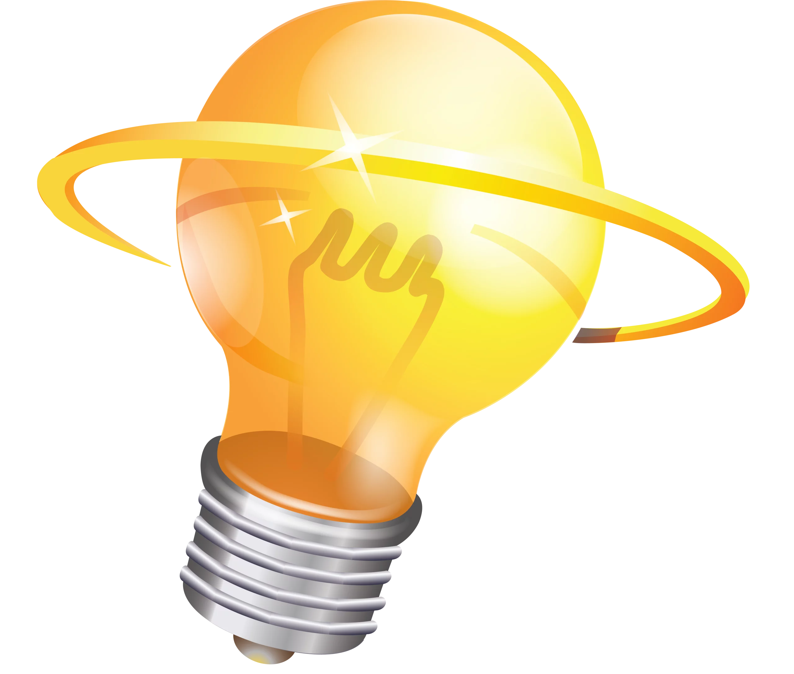 Illuminating Concept: Dynamic Lightbulb Clipart with Swirling Energy Motion