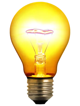 Illuminating Yellow Incandescent Lightbulb Clipart with Glowing Warm Radiance